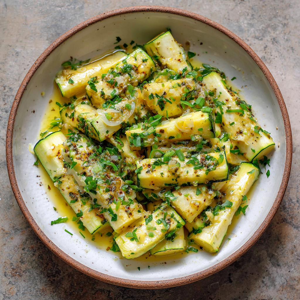 Courgettes sautées en hauteur