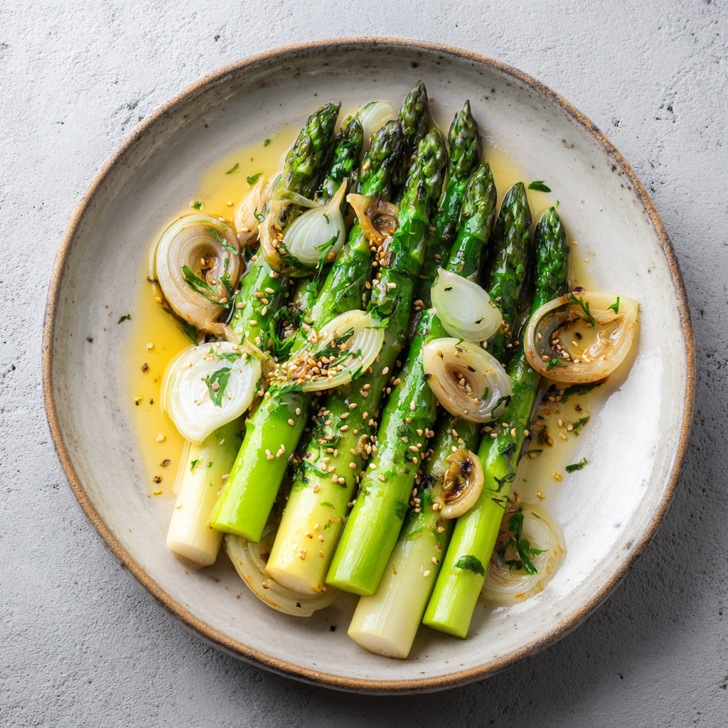 Asperge à l'huile de sésame verte